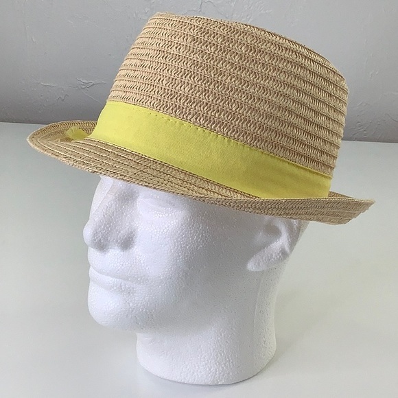Scala Pronto Fedora Paper Hat with Yellow Band Unisex Size OS EUC - Picture 16 of 16